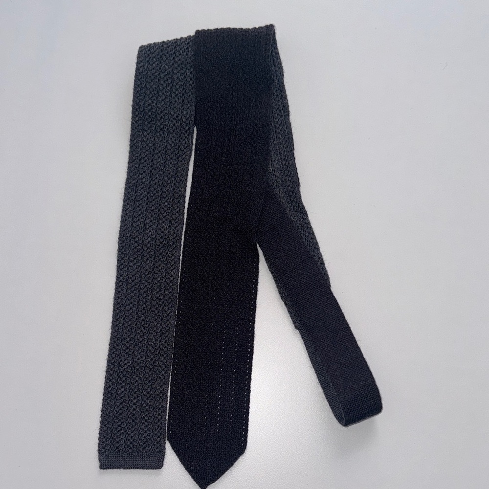 ERMENEGILDO ZEGNA 'Duo' Reversible gray knit tie